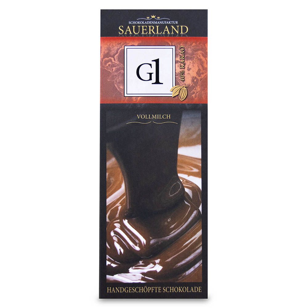 Vollmilch Schokolade G1 von der Schokoladenmanufaktur Sauerland