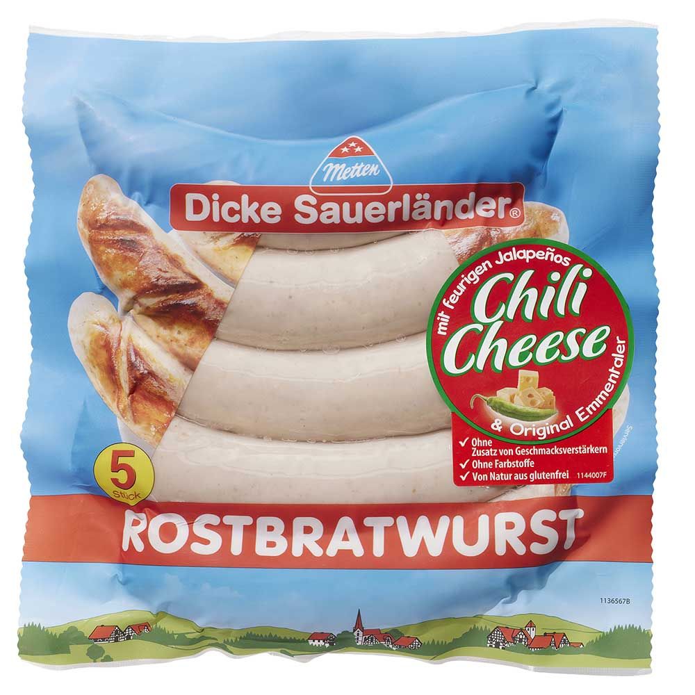 "Dicke Sauerländer" Rostbratwurst Chili Cheese von Metten