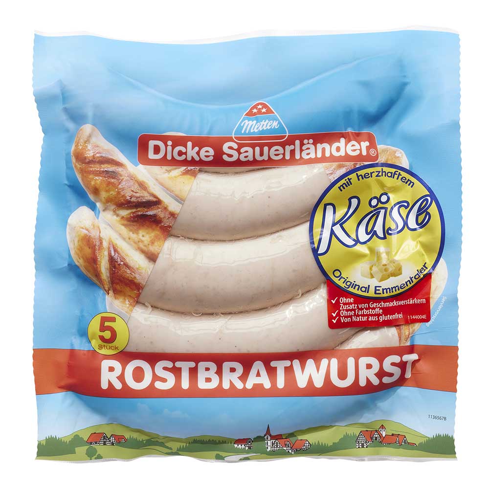 "Dicke Sauerländer" Rostbratwurst Käse von Metten-slides