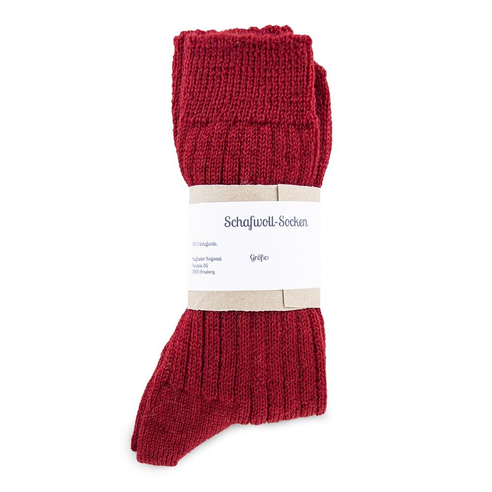 Schafwoll-Socken rot von dem kleinen Altstadt Café
