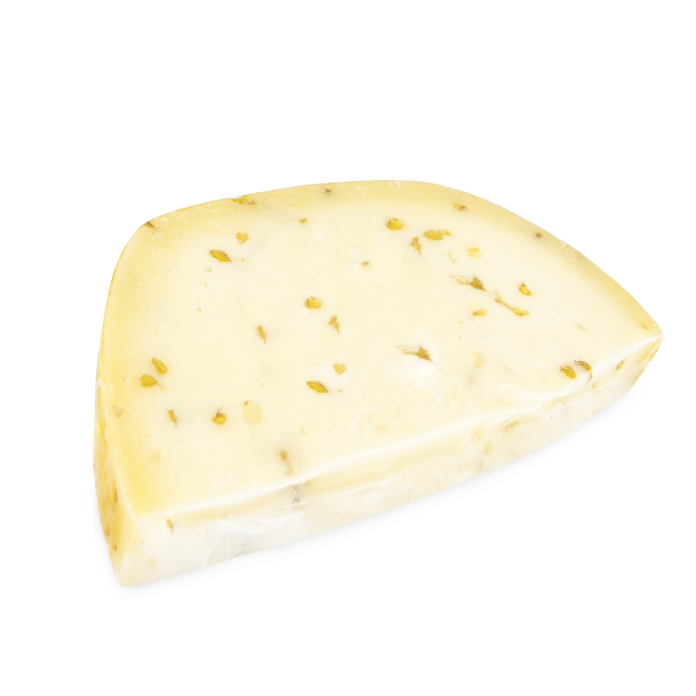 Käse Hellweger mit Bockshornklee am Stück von der Hofkäserei Wellie-slides