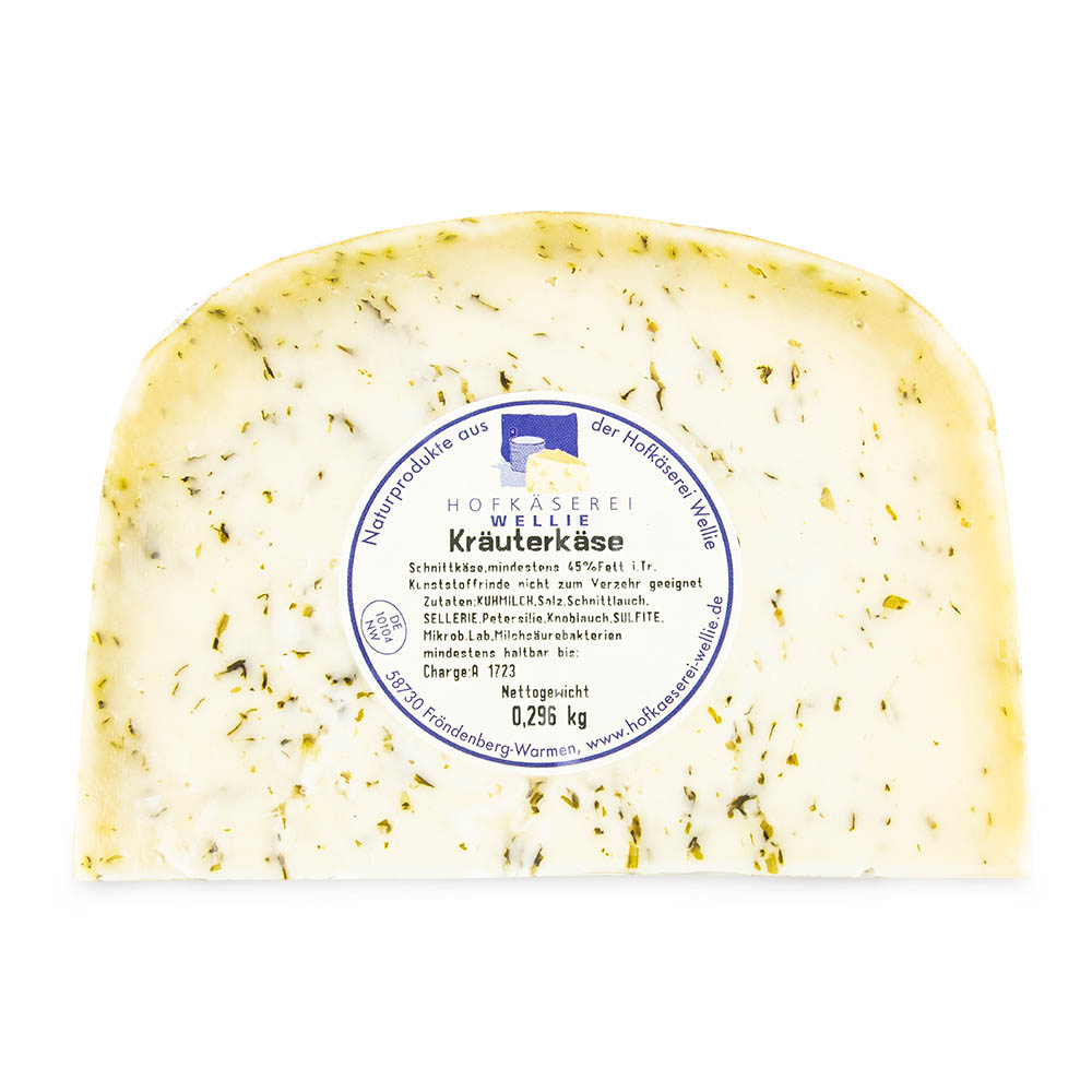 Käse Hellweger mit Kräutern am Stück von der Hofkäserei Wellie-zoom