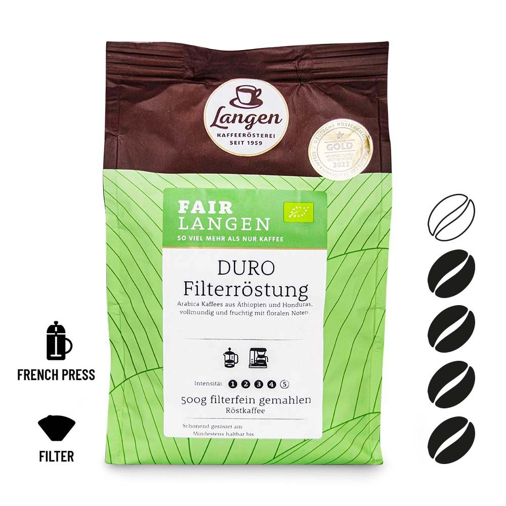 Bio DURO Filterröstung - gemahlen von Langen Kaffee