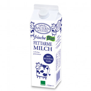 Frische Bio fettarme Milch