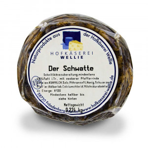 Käse Der Schwatte mit Honig, Pfeffer & Möhre von der Hofkäserei Wellie