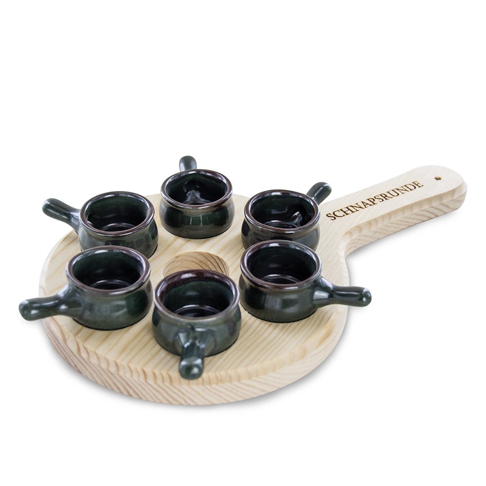 Keramiktöpfchen und Servierbrettchen von Tom's Sauerländer Hopfenfeuer Set-zoom-mobil