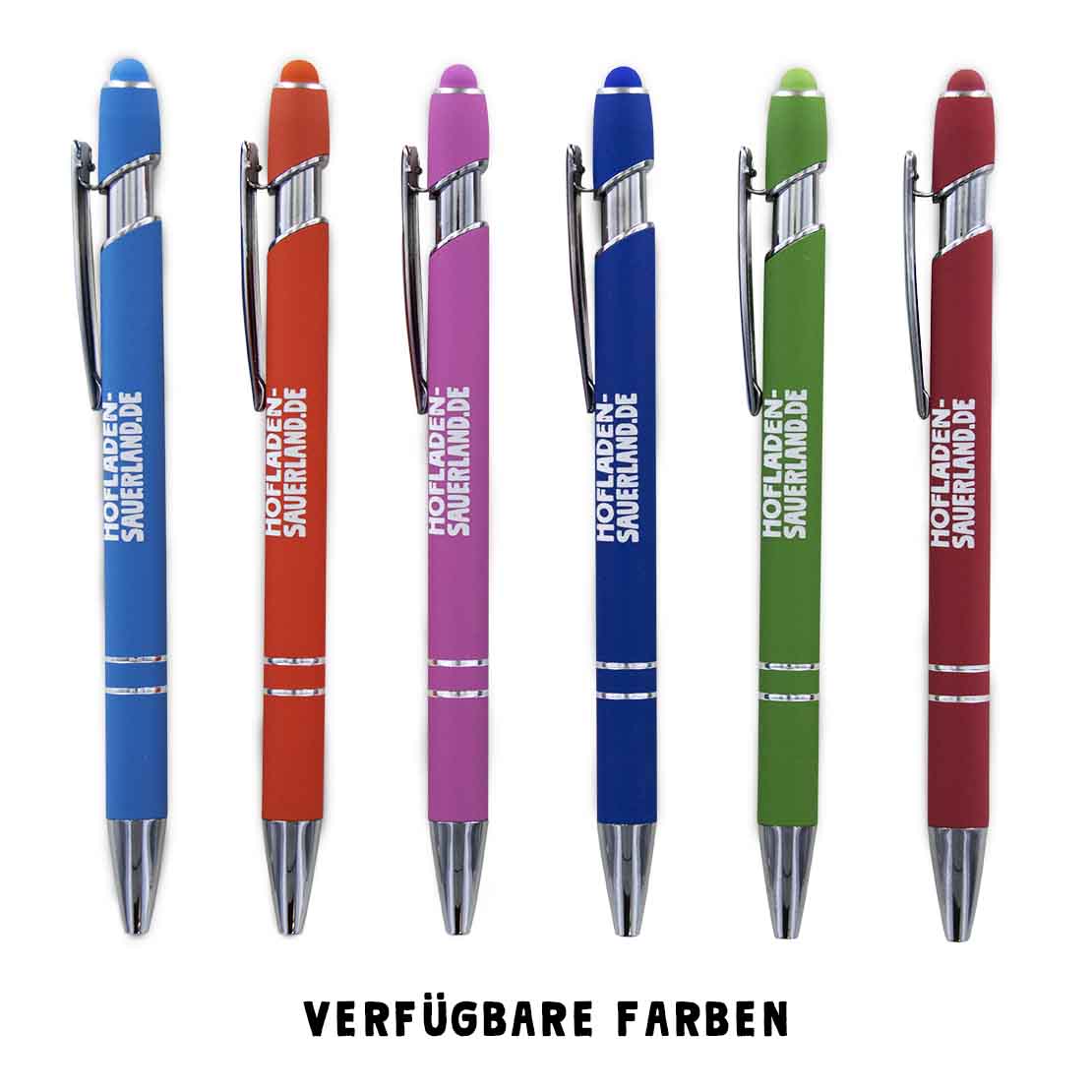 Kugelschreiber verfügbare Farben - hellblau, orange, pink, dunkelblau, grün, rot-slides