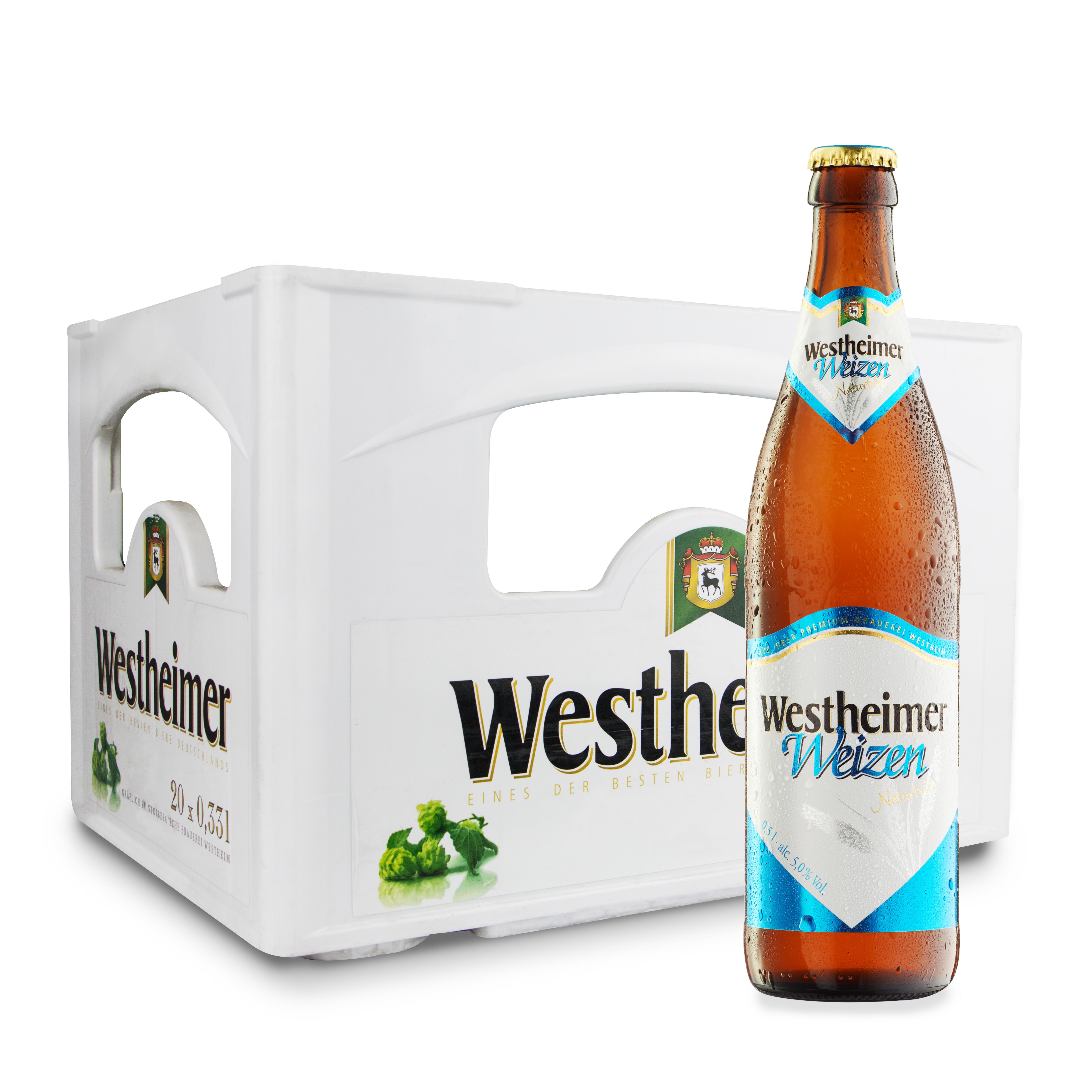 Westheimer naturtrübes Weizen Bier in der Kiste-zoom