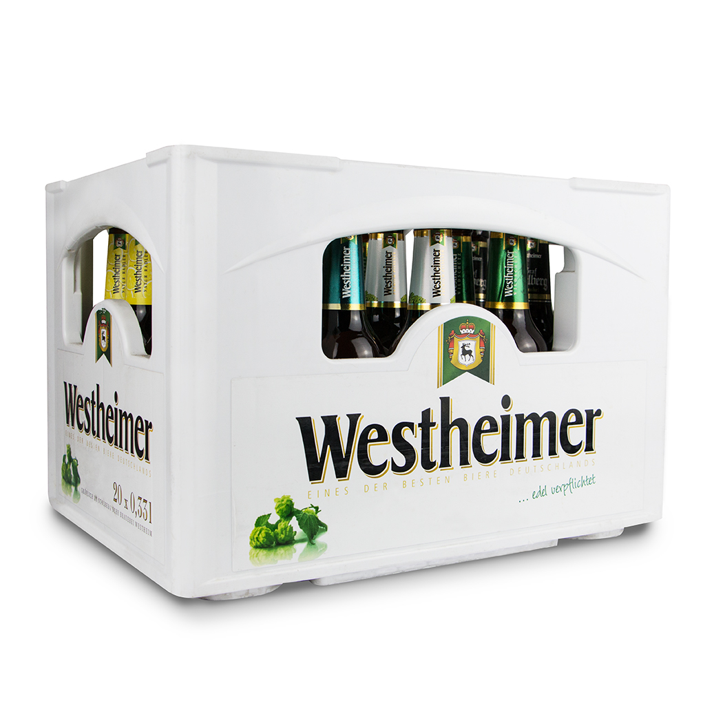 Westheimer Bier-Sorten in der Probierkiste von der Seite-slides