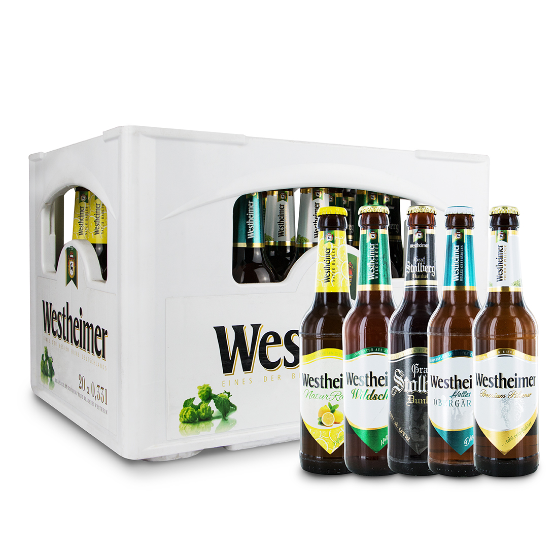 Westheimer Bier-Sorten in der Probierkiste Biere-zoom