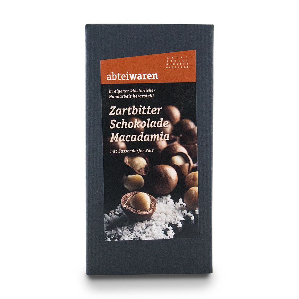 Zartbitter Schokolade Macadamia-Salz